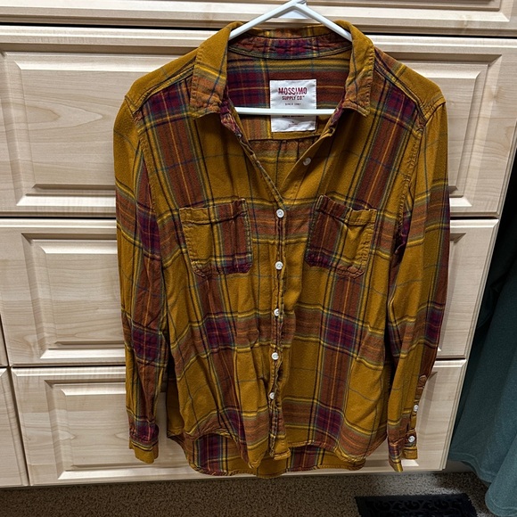 Mossimo Supply Co. Tops - Mossimo Mustard and Red Plaid Shirt